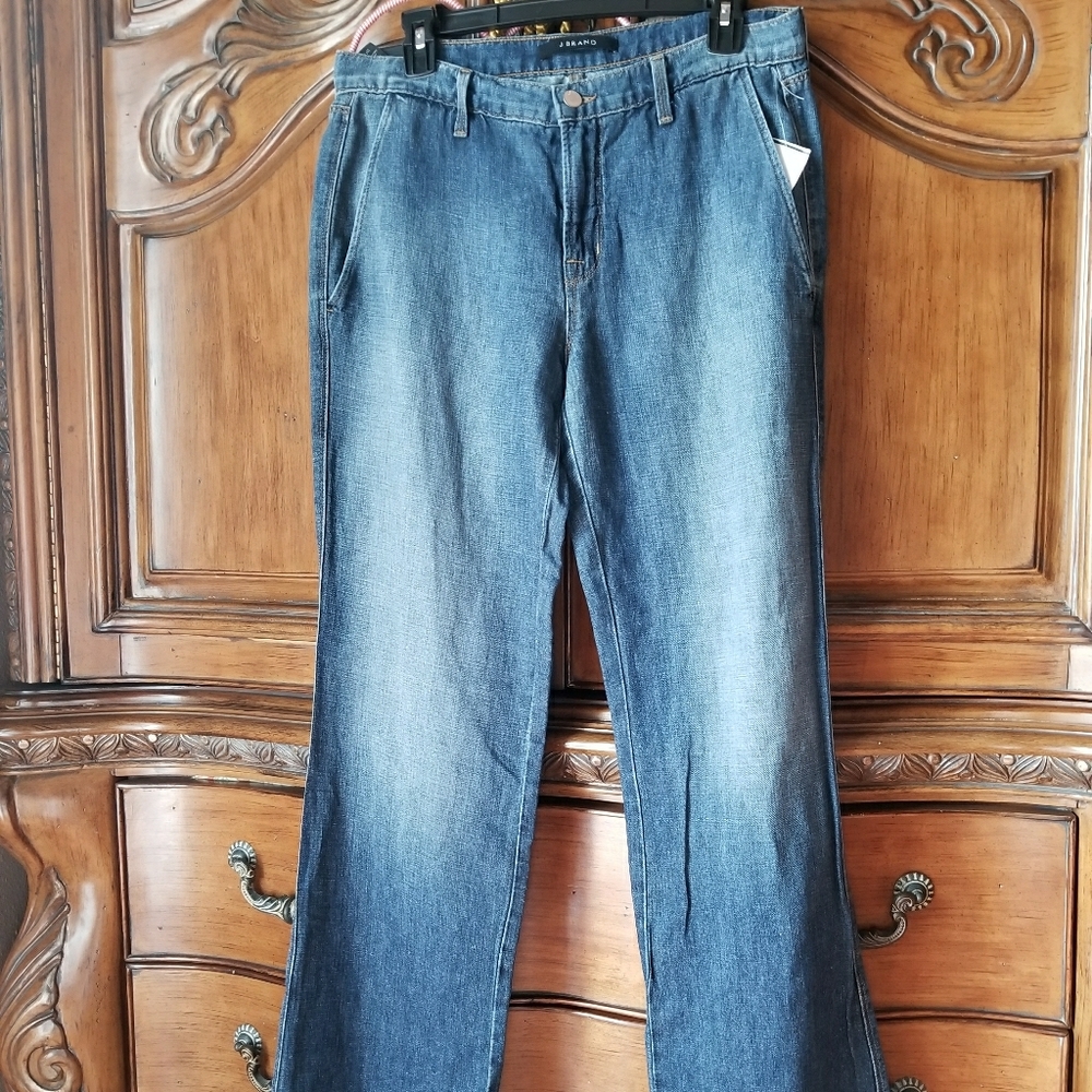 J Brand Glenn Westerly Montauk Linen Blend Extra Flare Bootcut jeans Brand NWT